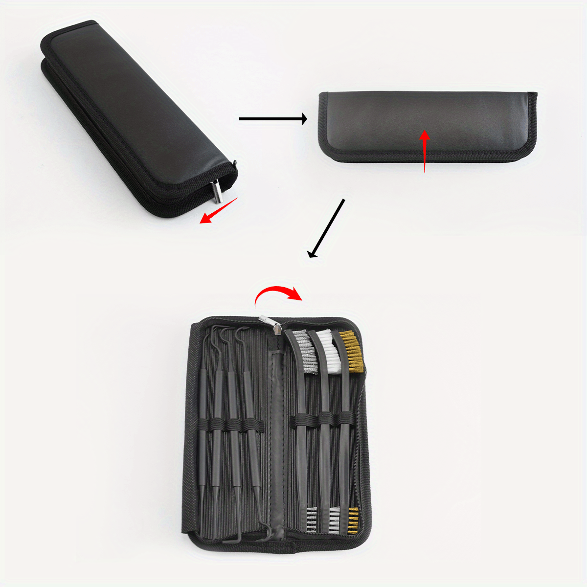 7-Piece Spray Gun Cleaning Brush Set Steel Wire Copper Nylon Rust Remover