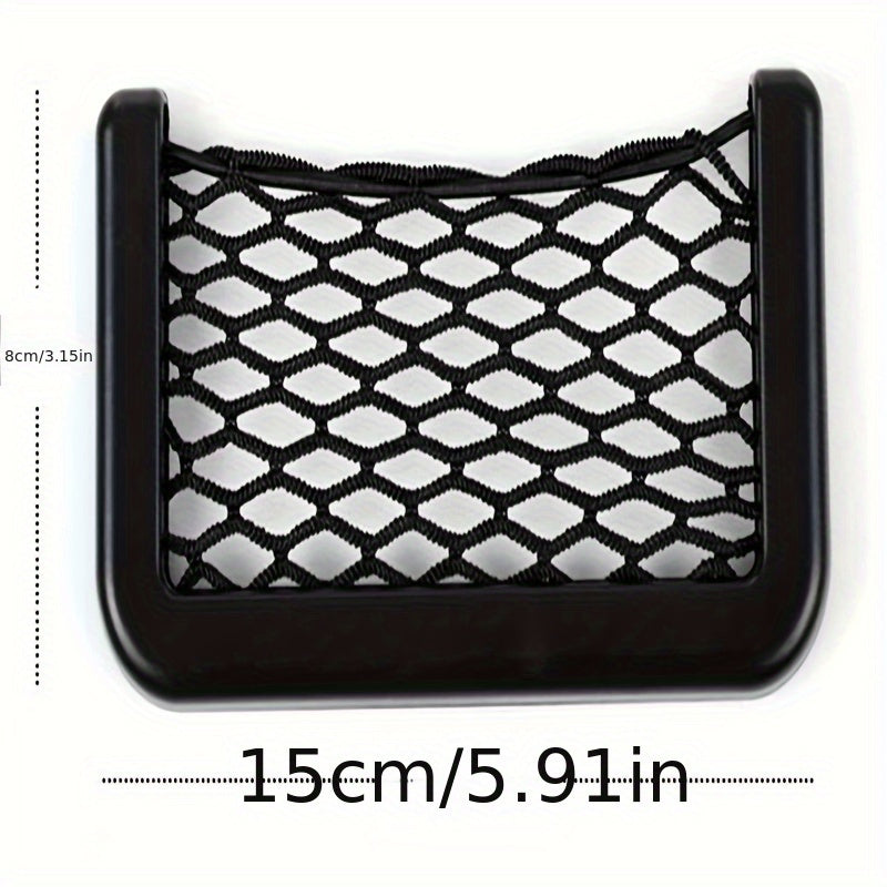 Car Storage Bag with Net Pocket Durable Plastic Organizer for Car Interior