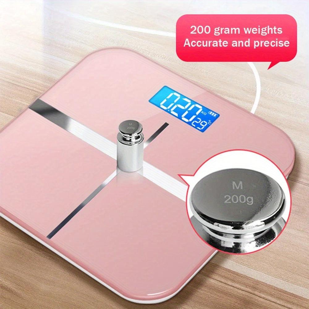 Compact durable digital body weight scale with high precision USB rechargeable
