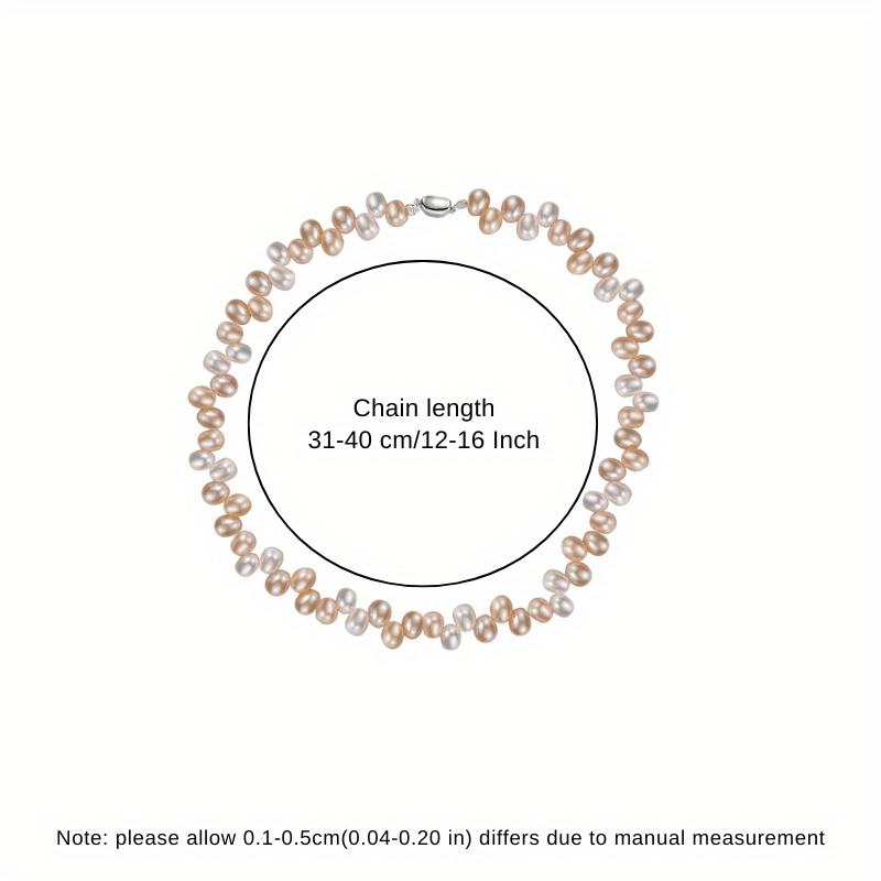 Freshwater Pearl Necklace with 18K Gold Plating Sterling Silver Clasp Irregular Round Pearls Jewelry for Women