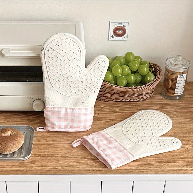 Silicone Oven Mitts Heat Resistant Thick Insulation Non-Slip Cooking Baking
