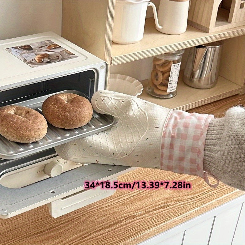 Silicone Oven Mitts Heat Resistant Thick Insulation Non-Slip Cooking Baking