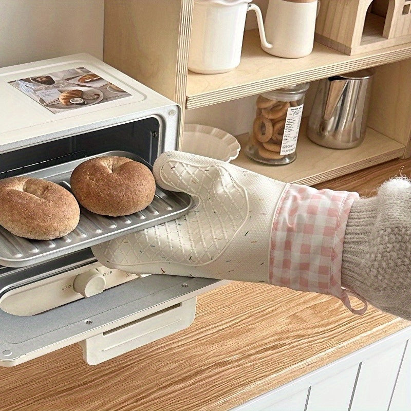 Silicone Oven Mitts Heat Resistant Thick Insulation Non-Slip Cooking Baking