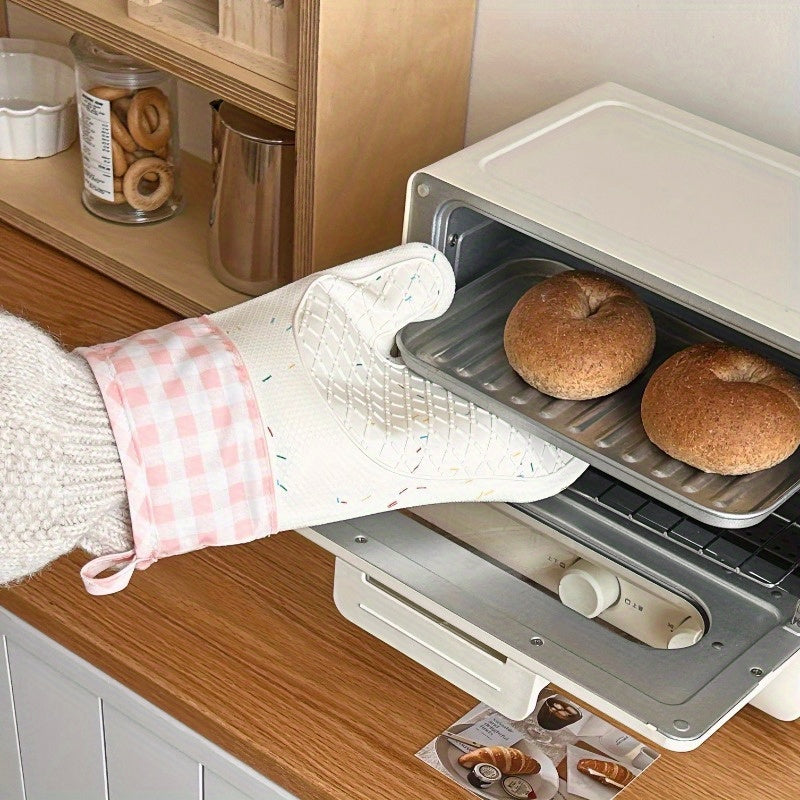 Silicone Oven Mitts Heat Resistant Thick Insulation Non-Slip Cooking Baking