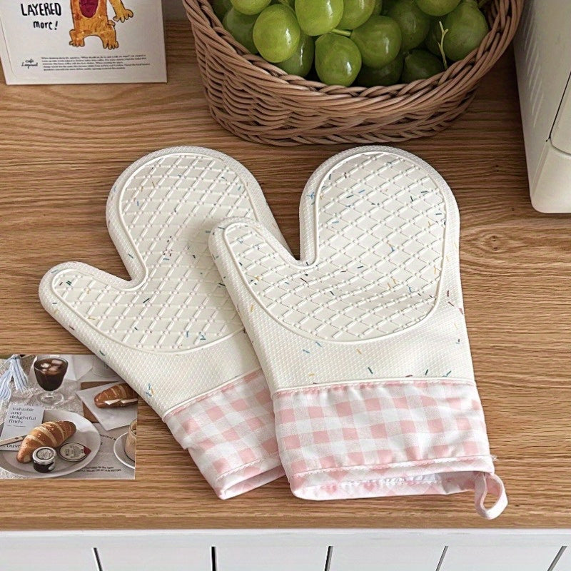 Silicone Oven Mitts Heat Resistant Thick Insulation Non-Slip Cooking Baking