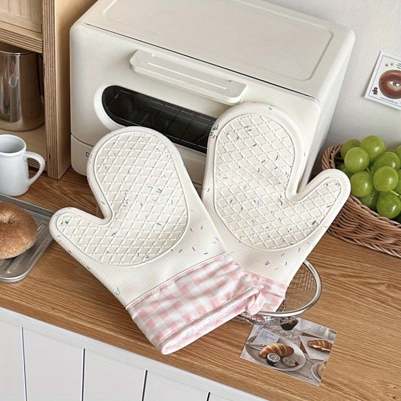Silicone Oven Mitts Heat Resistant Thick Insulation Non-Slip Cooking Baking