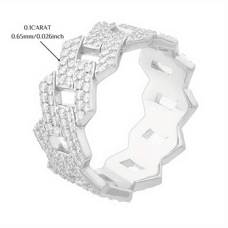 Sterling Silver Moissanite Ring for Women Elegant Punk Fashion Band for Everyday and Special Occasions