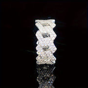 Sterling Silver Moissanite Ring for Women Elegant Punk Fashion Band for Everyday and Special Occasions