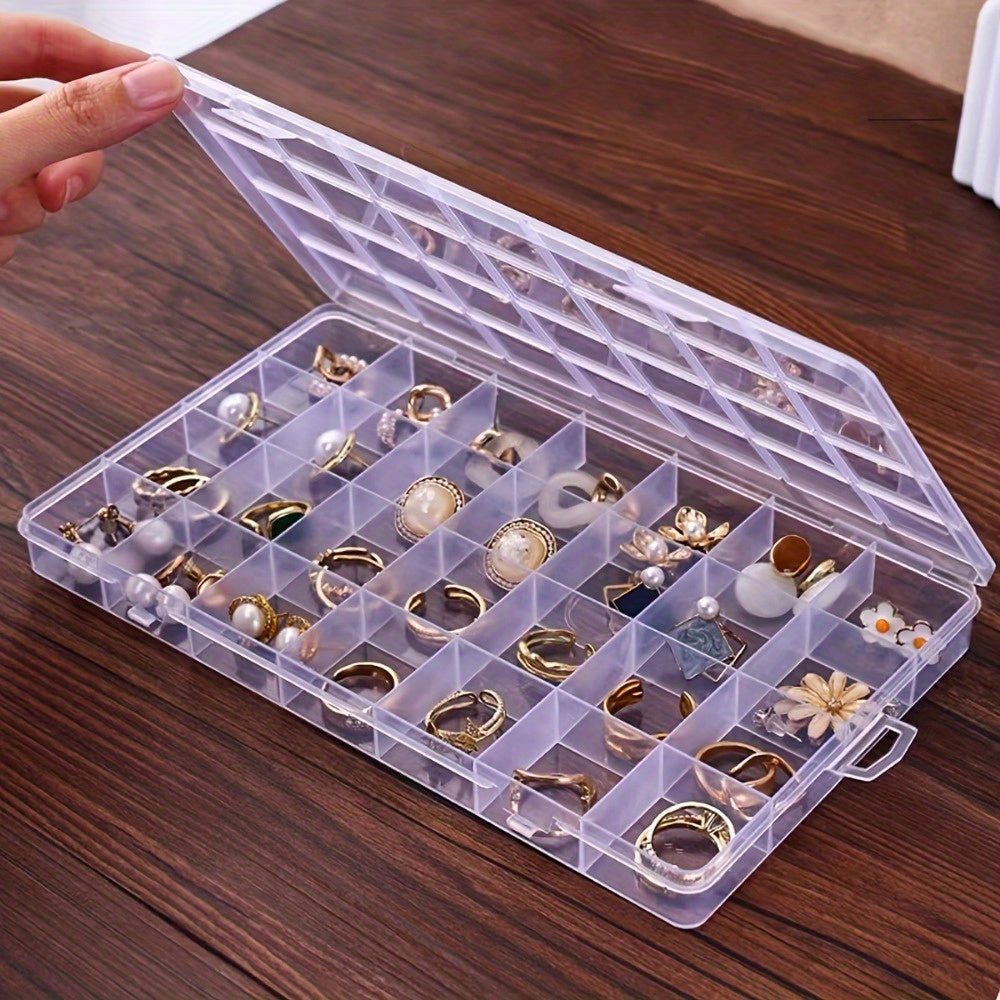 Plastic Jewelry Organizer Box with 28 Compartments for Earrings Rings Beads