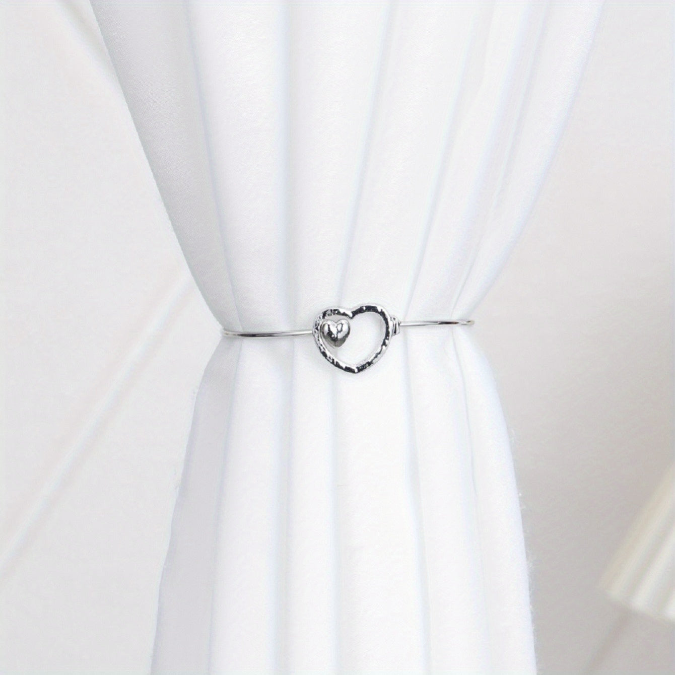 Pair of Heart-Shaped Curtain Tiebacks Decorative Holdbacks for Curtains Home Decor