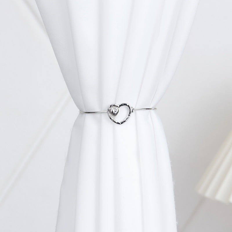 Pair of Heart-Shaped Curtain Tiebacks Decorative Holdbacks for Curtains Home Decor