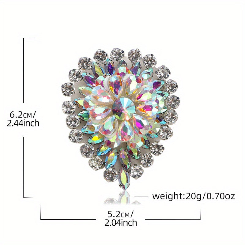 Waterdrop Brooches with Crystals for Men and Women Exaggerated Rhinestone Pins for Special Occasions