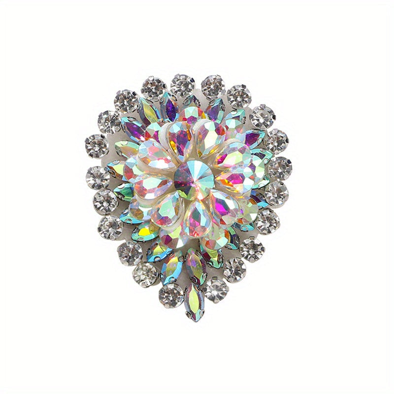 Waterdrop Brooches with Crystals for Men and Women Exaggerated Rhinestone Pins for Special Occasions