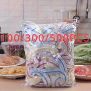 Food Grade PE Hanging Film Bags Disposable Food Lids Plastic Packaging Storage Room Bowl Lids 100 300 500 Pieces