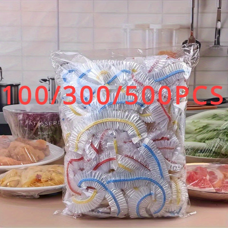 Food Grade PE Hanging Film Bags Disposable Food Lids Plastic Packaging Storage Room Bowl Lids 100 300 500 Pieces