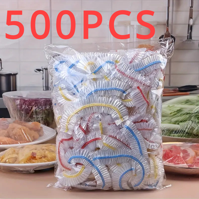 Food Grade PE Hanging Film Bags Disposable Food Lids Plastic Packaging Storage Room Bowl Lids 100 300 500 Pieces