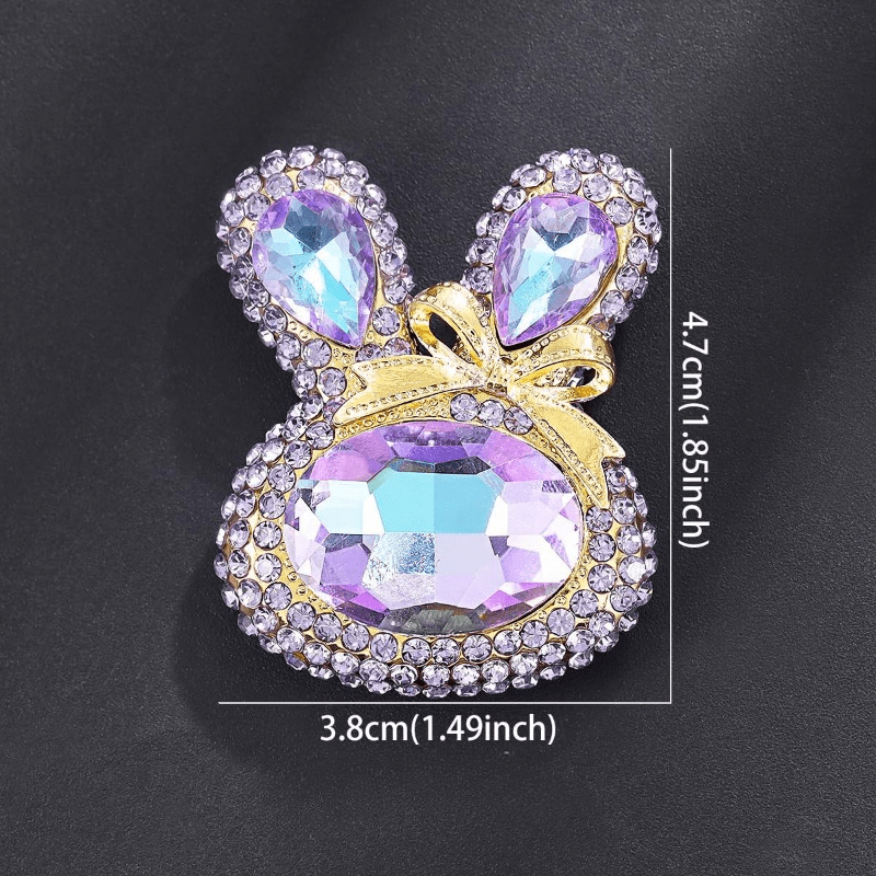 Rabbit Brooch Pin with Rhinestones for Women and Girls Animal Jewelry Gift for Easter or Graduation