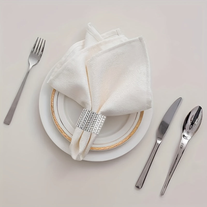 10 dona oltin salfetka burilishlari stol bezaklari uchun to'ylar, partiyalar, Rojdestvo