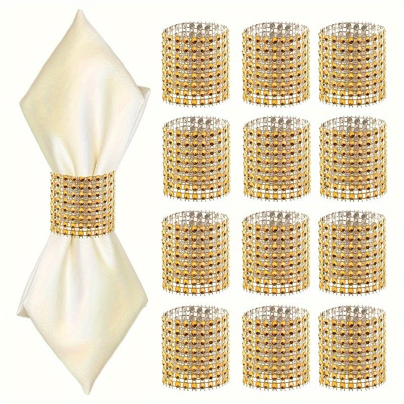 10pcs Gold Napkin Buckles for Table Decor Weddings Parties Christmas