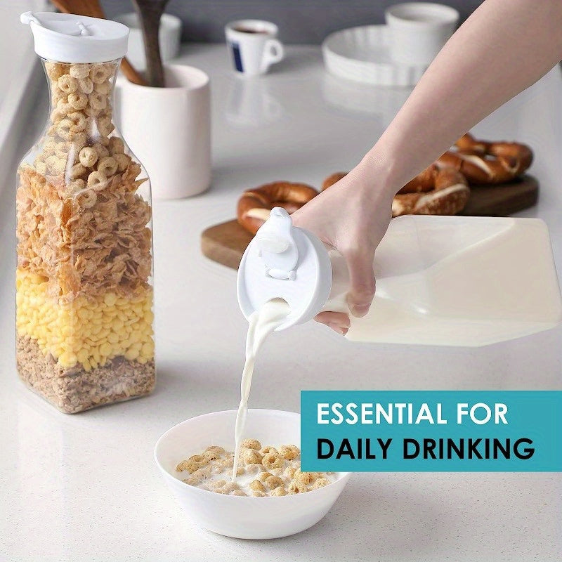 Set of 2 50oz Clear Plastic Bottles with Flip Lids for Iced Tea Juice Water