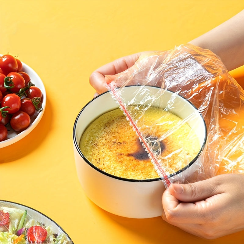 Envoltura de plástico transparente desechable para alimentos, 500/300/100 piezas, película selladora segura para alimentos, para mantener la frescura