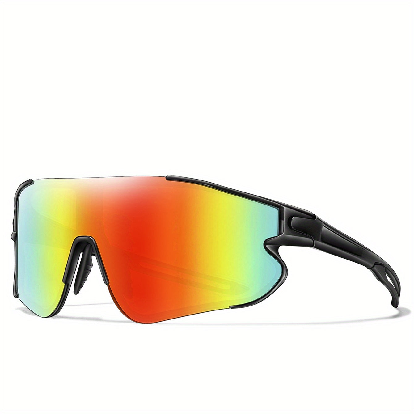 Gafas de running con espejo UV400 para mujer, montura de PC, almohadillas nasales suaves, talla L