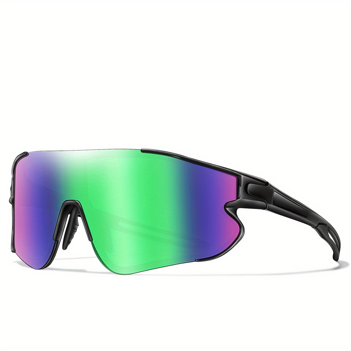 Gafas de running con espejo UV400 para mujer, montura de PC, almohadillas nasales suaves, talla L