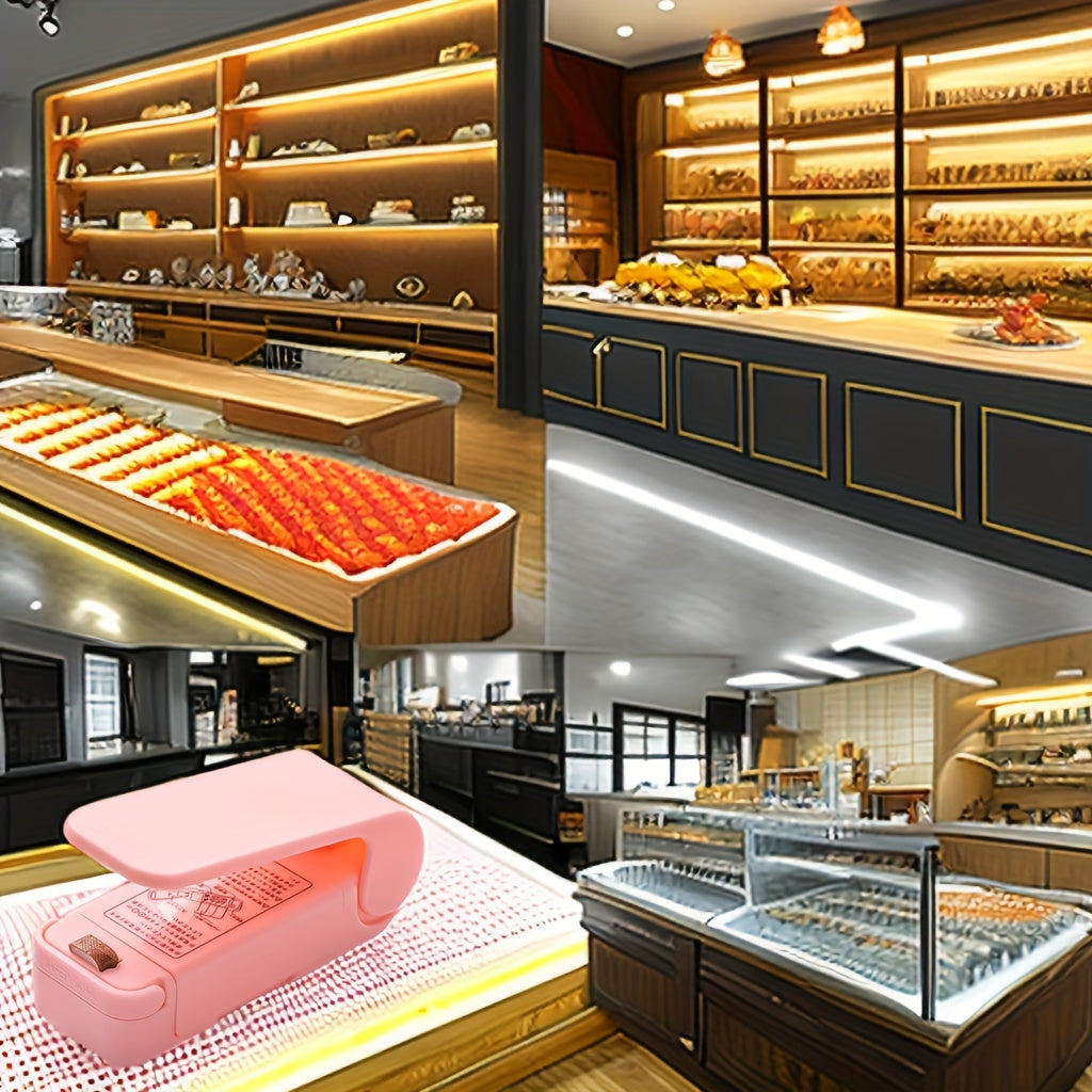 Mini sellador de snacks, envasador al vacío compacto, herramienta reutilizable para la conservación de alimentos