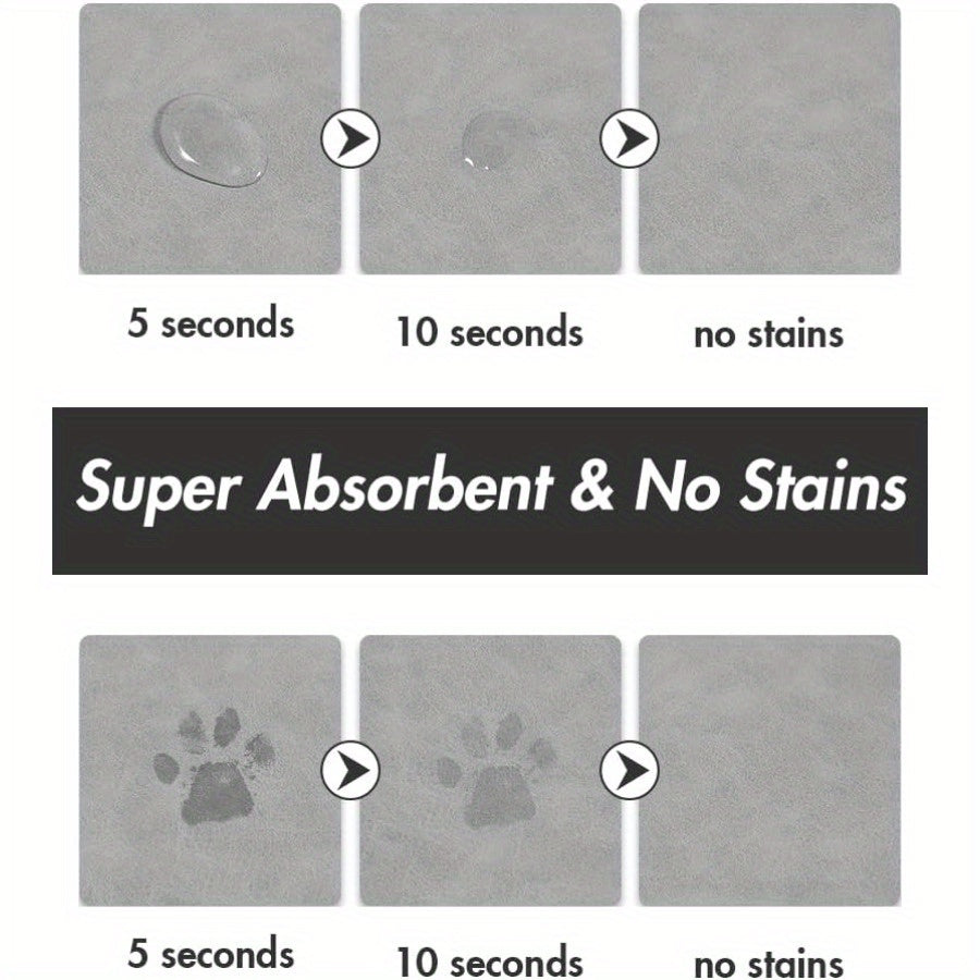 Dog Diatomaceous Feeding Mat Non-Slip Quick Dry Stain-Free Easy to Clean