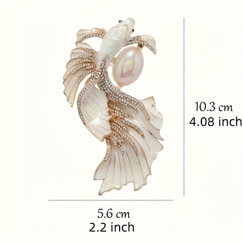 Hayvon shaklidagi ajoyib vintage uslubidagi mermaid brosh pin, emal va porloq rhinestone'lar bilan bezatilgan, hashamatli uniseks zargarlik aksessuari