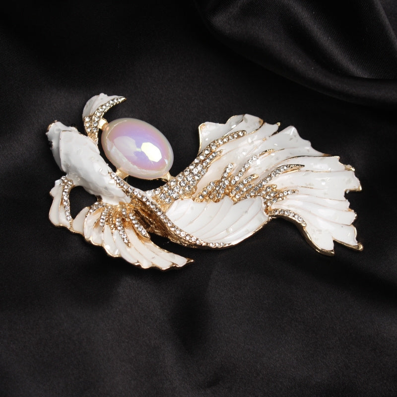 Hayvon shaklidagi ajoyib vintage uslubidagi mermaid brosh pin, emal va porloq rhinestone'lar bilan bezatilgan, hashamatli uniseks zargarlik aksessuari