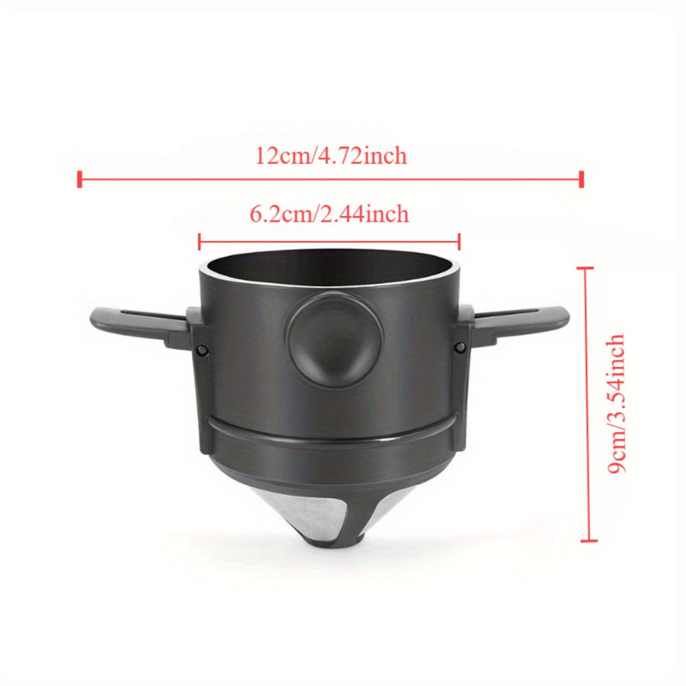 Filtro de café de acero inoxidable reutilizable de doble capa y malla plegable para oficina