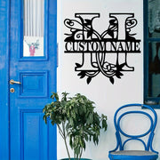 Shaxsiylashtirilgan Metall Devor San'ati - Bo'lingan Lala Monogram Dizayni - Moslashtiriladigan Temir Oila Ismi Belgisi, Uyga Ko'chish, Rojdestvo, Thanksgiving, Bitiruv va 4-Iyul Sovg'alari uchun Mukammal