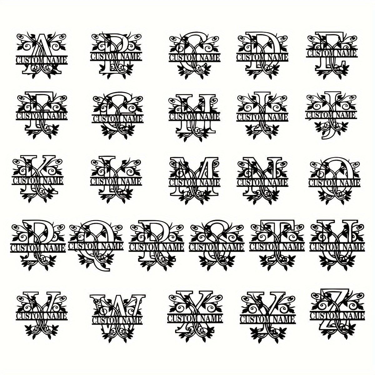 Shaxsiylashtirilgan Metall Devor San'ati - Bo'lingan Lala Monogram Dizayni - Moslashtiriladigan Temir Oila Ismi Belgisi, Uyga Ko'chish, Rojdestvo, Thanksgiving, Bitiruv va 4-Iyul Sovg'alari uchun Mukammal