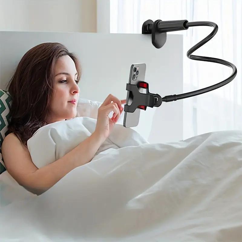 360° Rotating Phone and Tablet Holder Stand with Gooseneck Clamp and Spiral Base