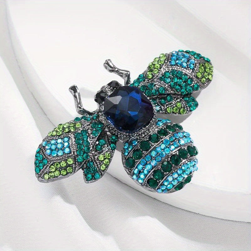 Vintage Rhinestone Bee Brooch for Women Elegant Jewelry Accessory