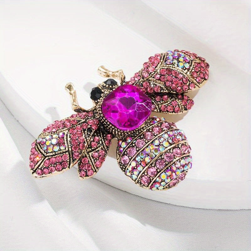Vintage Rhinestone Bee Brooch for Women Elegant Jewelry Accessory
