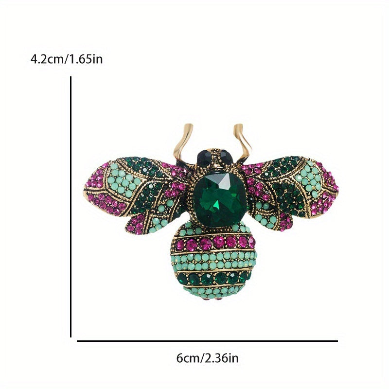 Vintage Rhinestone Bee Brooch for Women Elegant Jewelry Accessory