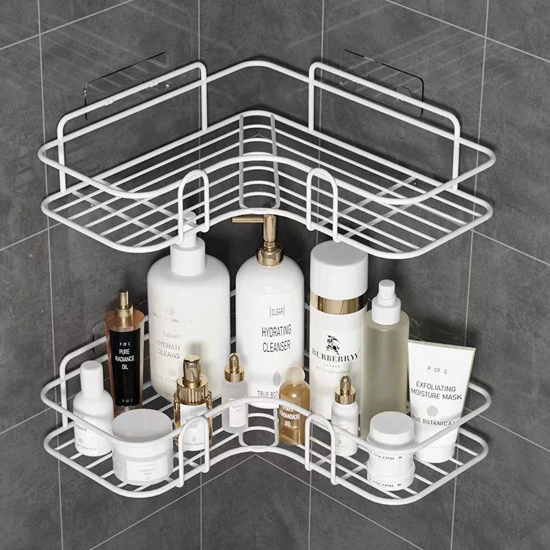 Wall-Mounted Bathroom Organizer Corner Shower Caddy Water-Resistant No-Drill Shelf