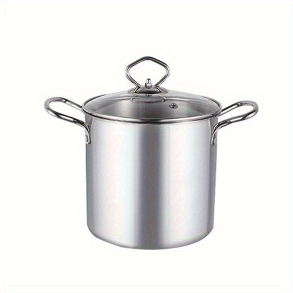 3.5L Stainless Steel Deep Fryer Pot with Basket and Clear Lid