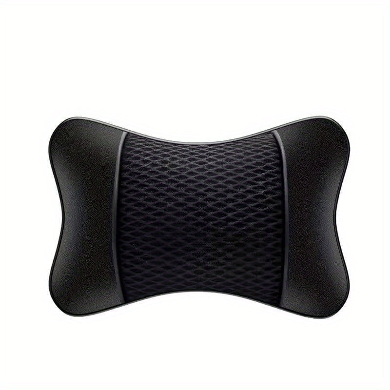 Ergonomic Car Neck Pillow Breathable Faux Leather Headrest with Mesh Ventilation