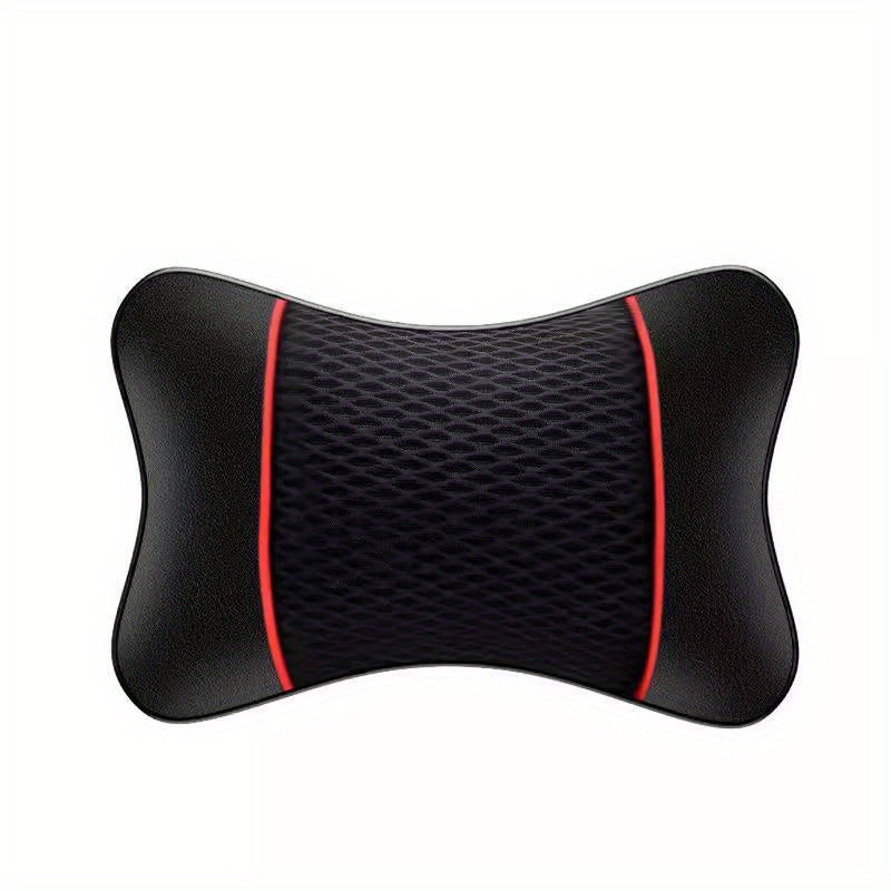 Ergonomic Car Neck Pillow Breathable Faux Leather Headrest with Mesh Ventilation