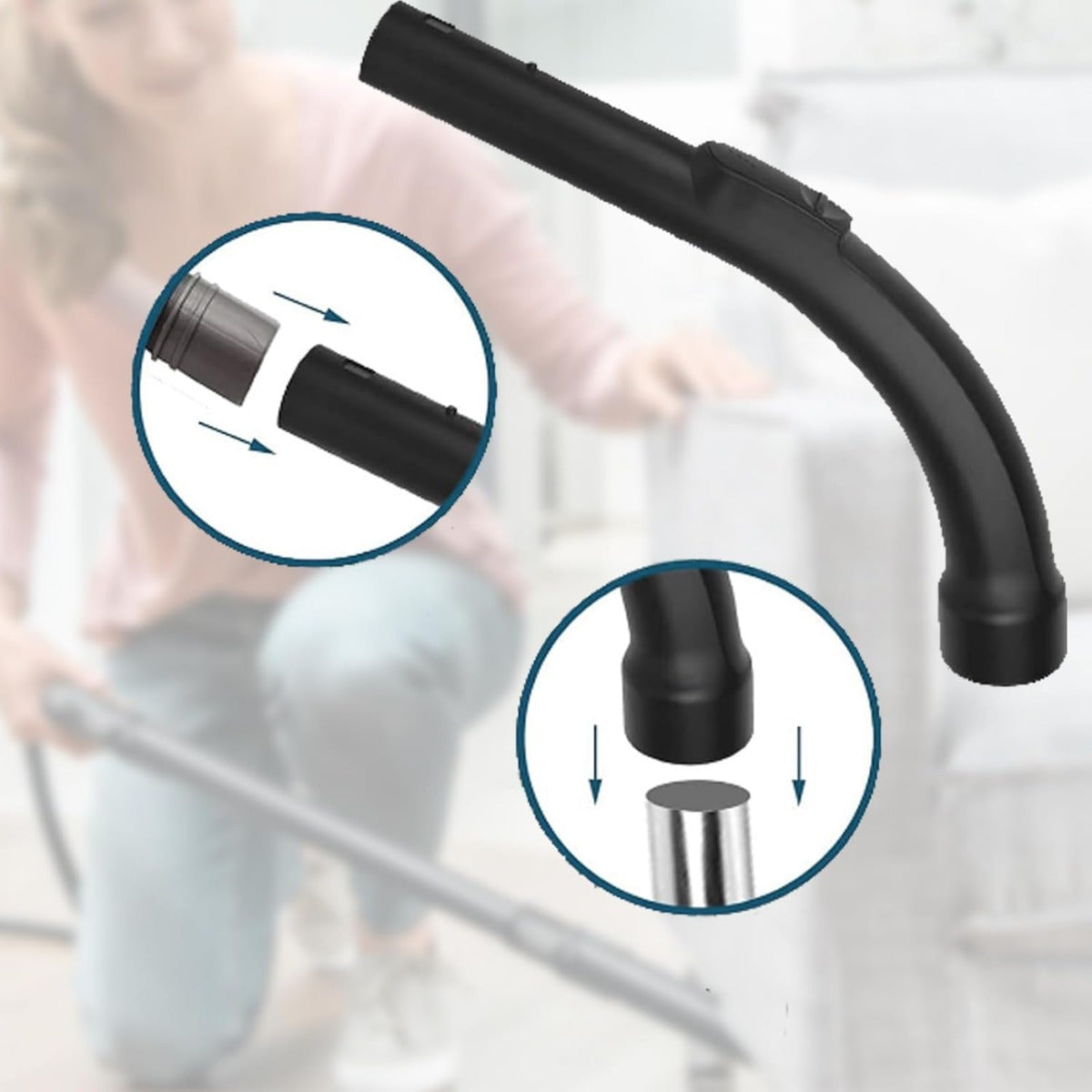 Miele changyutgichlari S1/S2/S4/S5/S6/S8 bilan mos keladigan pol cho'tkasi tutqichi, gilamlar uchun mo'ljallangan.