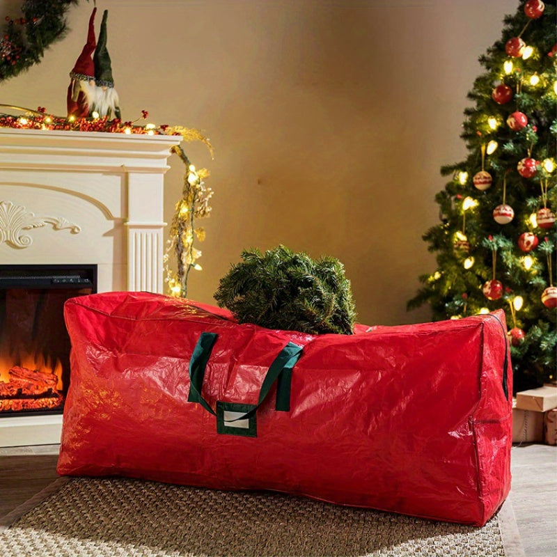 Bolsa de almacenamiento impermeable para árbol de Navidad con cremallera, resistente para uso en interior y exterior, 106cm