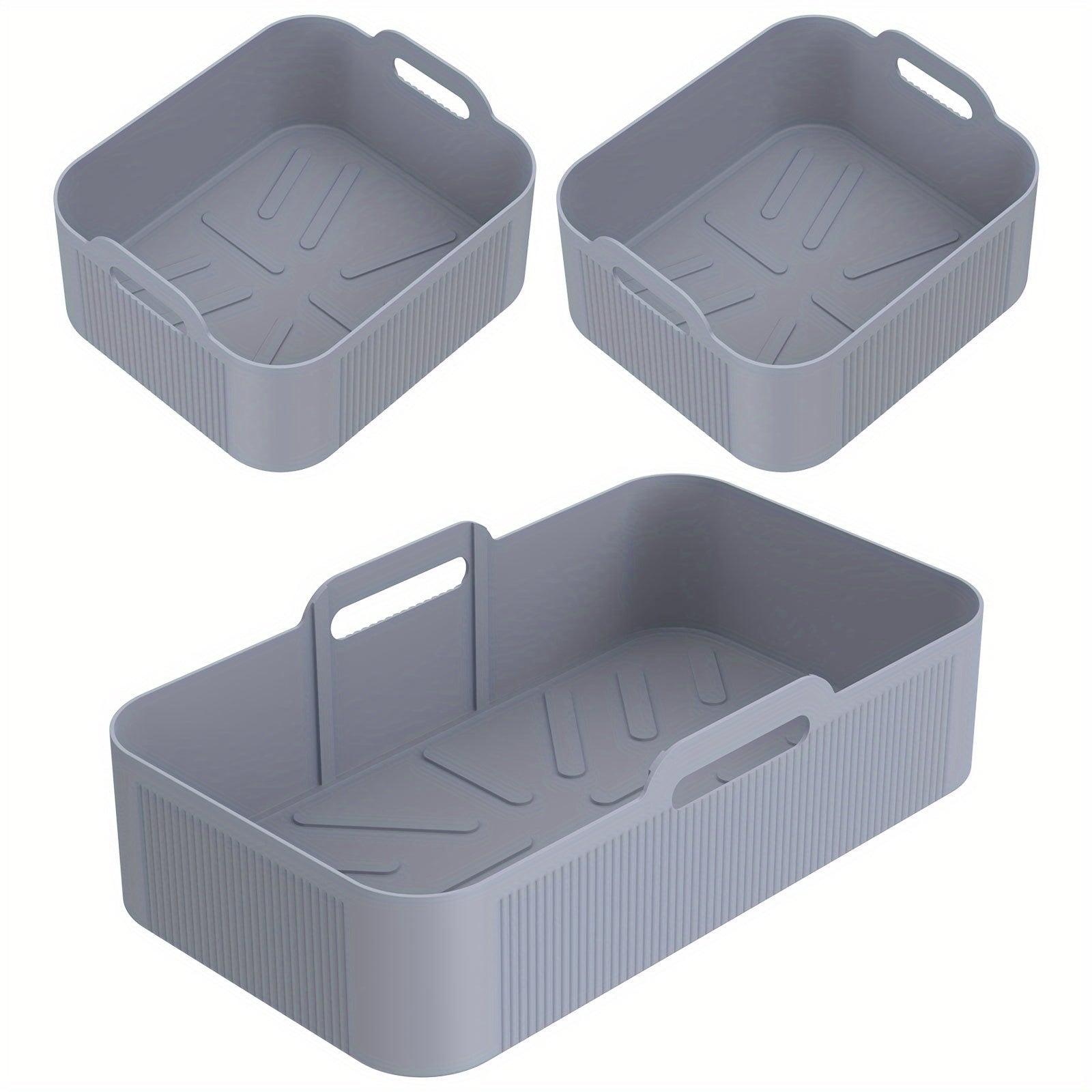 Silicone Air Fryer Liners Set of 3 Non-Stick Baking Mats for Oven Steamer