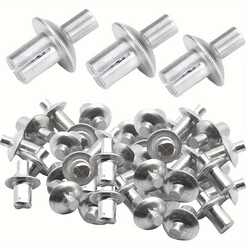 100pcs Aluminum Flat Round Head Rivets Flat Beading Expansion Fasteners