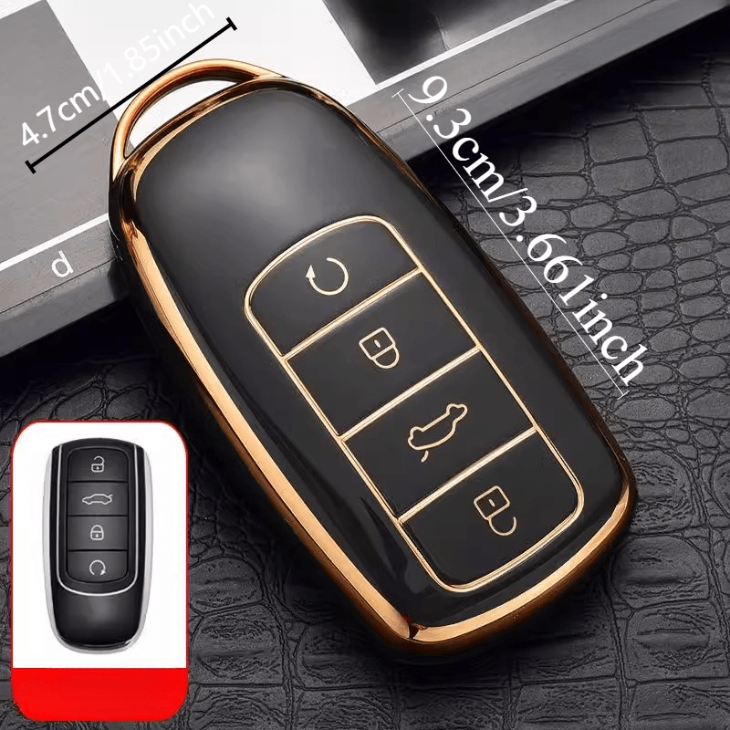 Remote Key Fob Cover TPU Protective Case with Keychain for Car Keys