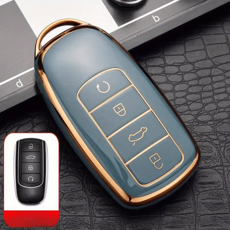 Remote Key Fob Cover TPU Protective Case with Keychain for Car Keys