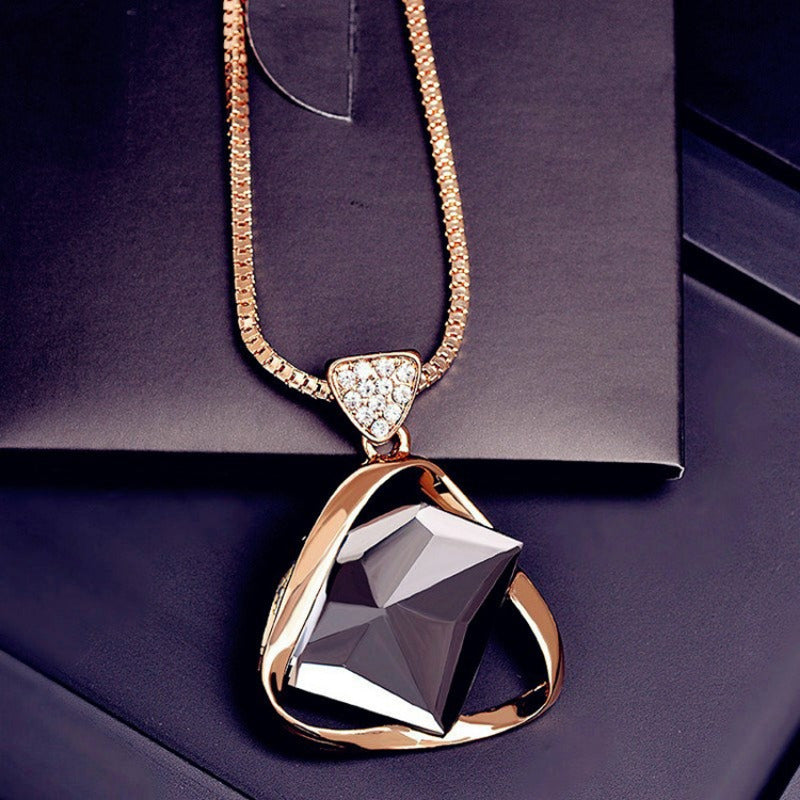 Korean Style Zinc Alloy Sweater Chain Necklace for Women Autumn Winter Vintage Sexy Jewelry