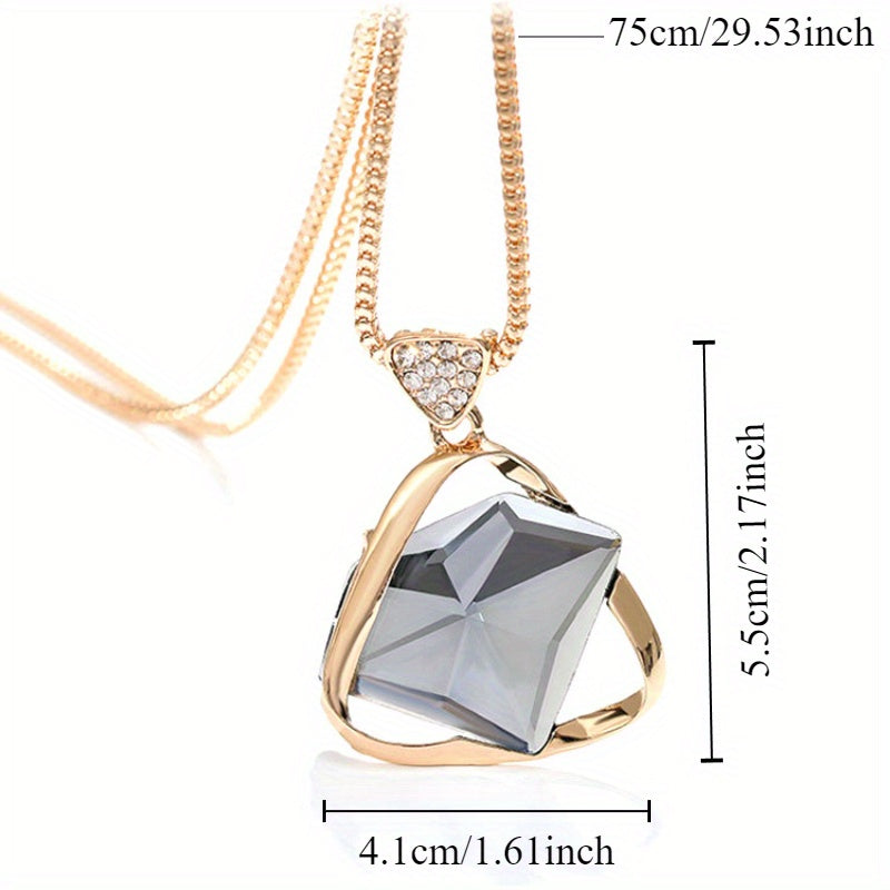 Korean Style Zinc Alloy Sweater Chain Necklace for Women Autumn Winter Vintage Sexy Jewelry